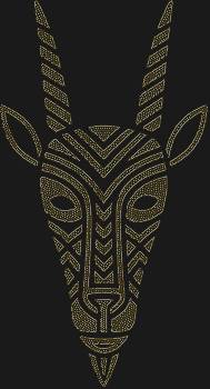 Маска Антилопа племени Бамана – это застывший в 4602 стразах шепот древних ритуалов, где каждый блик оживляет мистическое сказание о грации и силе.