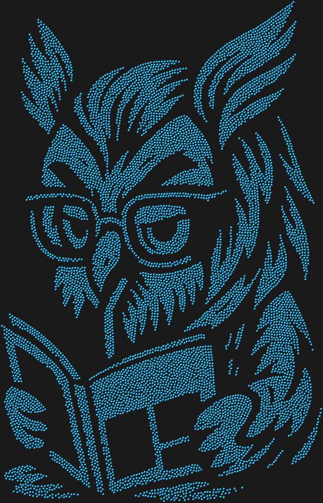 Трафарет Owl with glasses — RHT_OWLBOOK1_SS10_SAPPHIRE