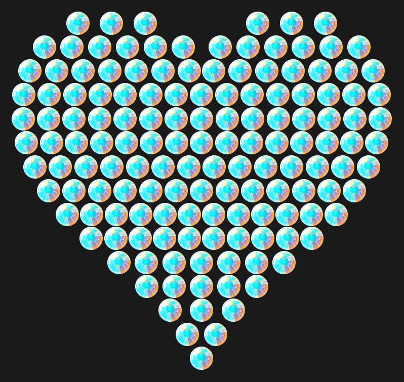 Трафарет Compact heart — RHT_HEART5_SS16_CRYSTAL_AB_DMC
