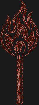 Stencil by numbers "Matchstick." 842 rhinestones. A blazing symbol of freedom and inner strength — this design will add character to any look, as if reminding you: you yourself are the source of light.