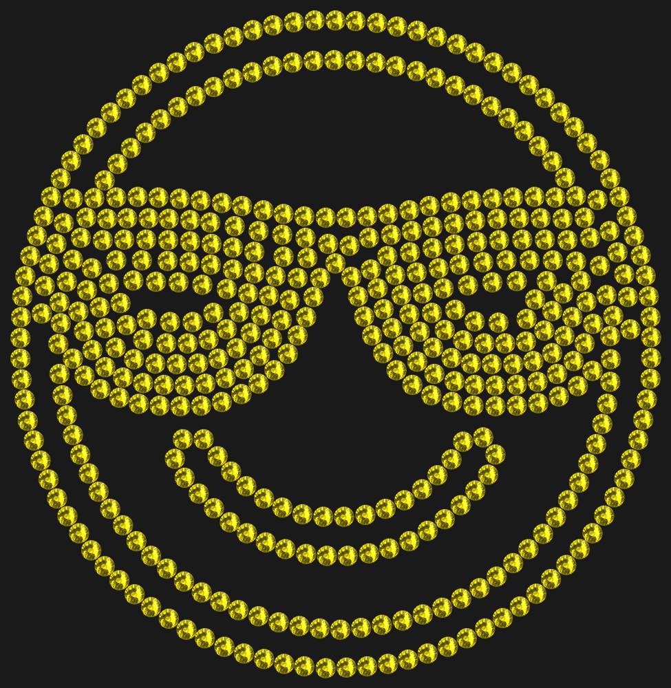 Трафарет Smiling face with sunglasses — RHT_SMILE3_SS10_OLIVE