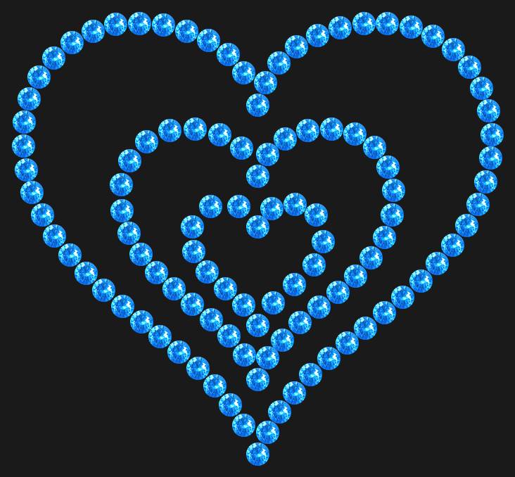 Трафарет Triple heart — RHT_HEART7_SS10_LT_SAPPHIRE