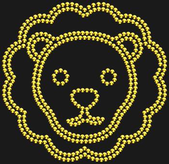 Rhinestone stencil "Lion", 467 rhinestones. This lion cub seems straight out of a fairy tale — it inspires courage and adds warm humor to everyday life.
