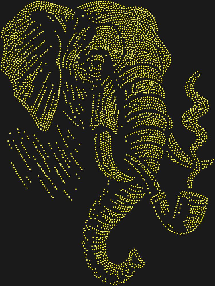 Трафарет Слон с трубкой — RHT_ELEPHANT2_SS10_OLIVE