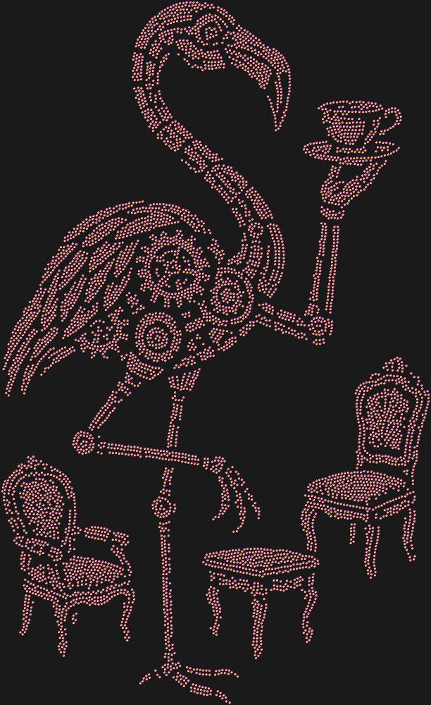 Трафарет Чаепитие механического фламинго — RHT_FLAMINGO2_SS10_RAINBOW