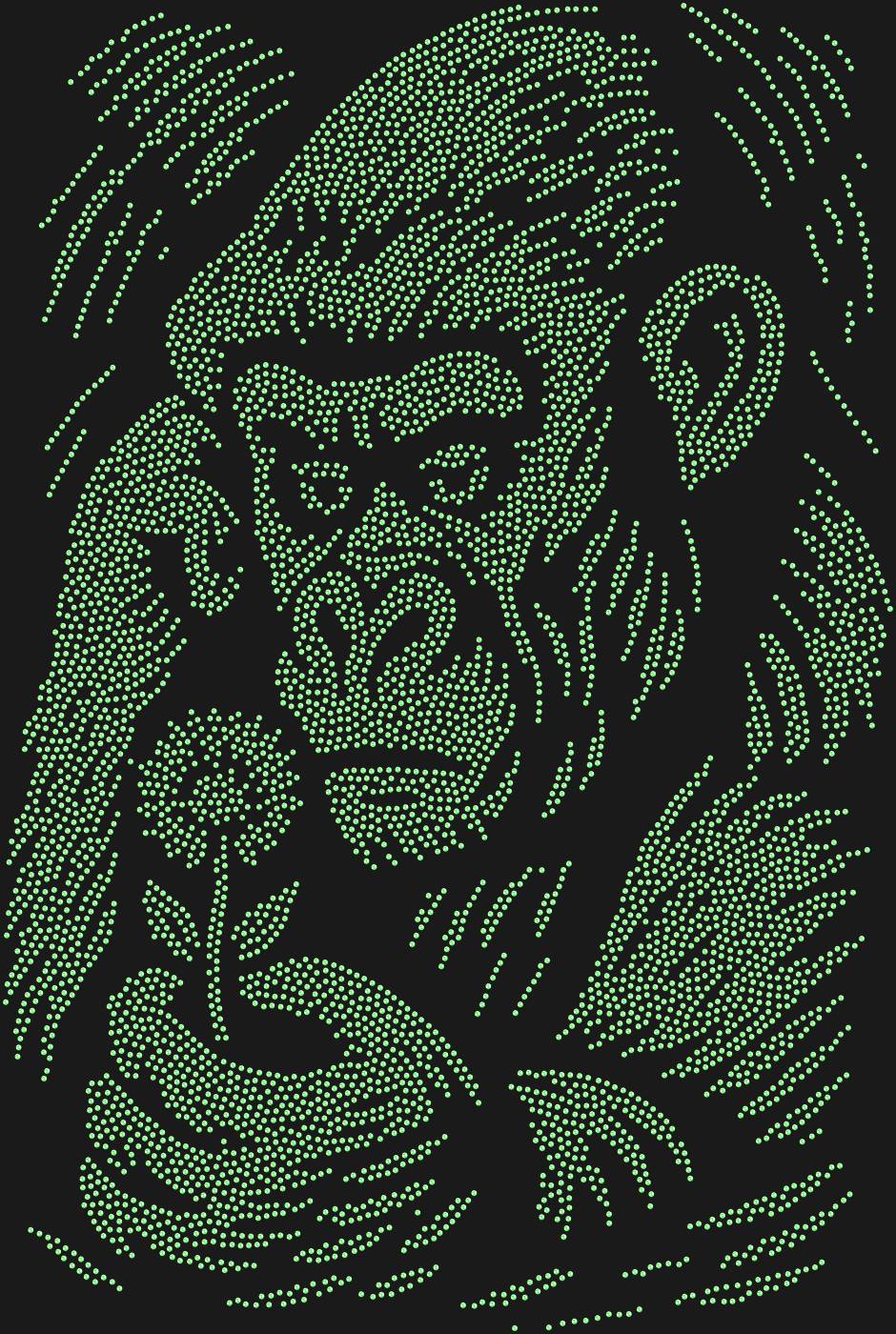 Трафарет Горилла и цветок — GORILLA1