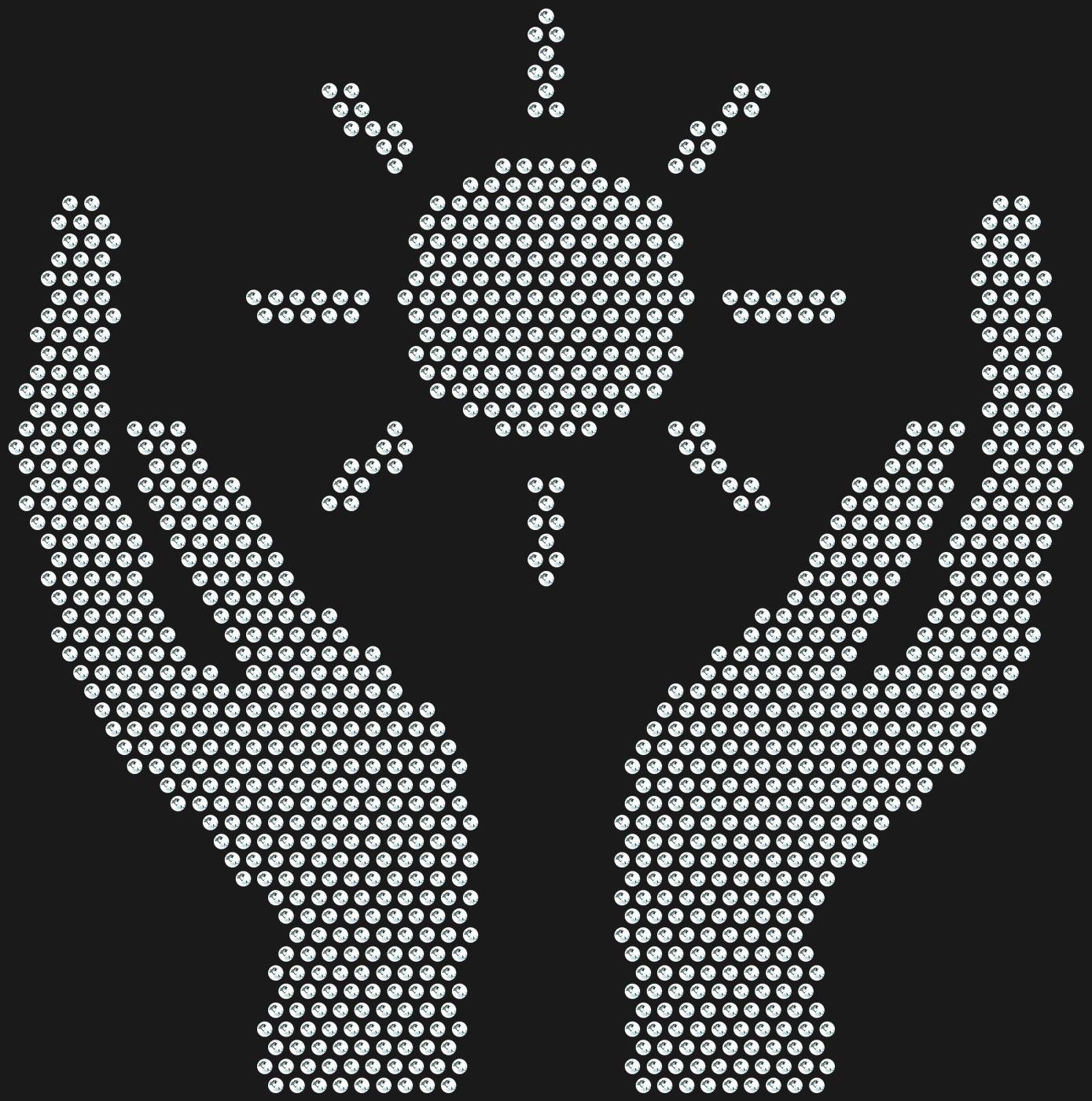 Трафарет Руки, держащие маленькое солнце — HANDSSUN1