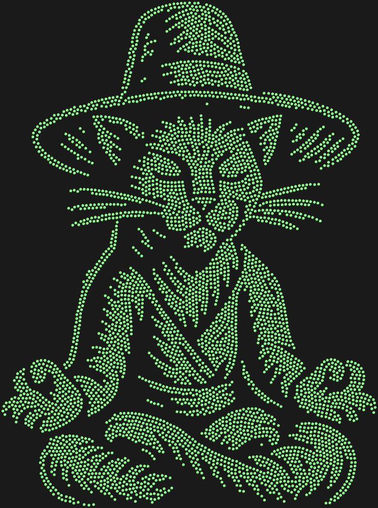 Трафарет Левитирующий кот в шляпе — RHT_CATMEDITATE1_SS8_LT_PERIDOT