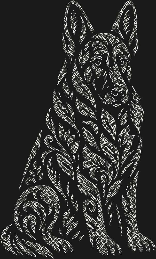 Трафарет Немецкая овчарка — RHT_SHEPHERD1_SS6_CRYSTAL_AB