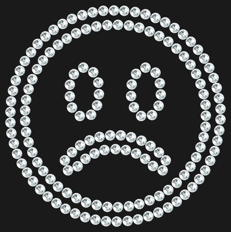 Трафарет Sad emoji — RHT_SMILE6_SS10_CRYSTAL_CLEAR
