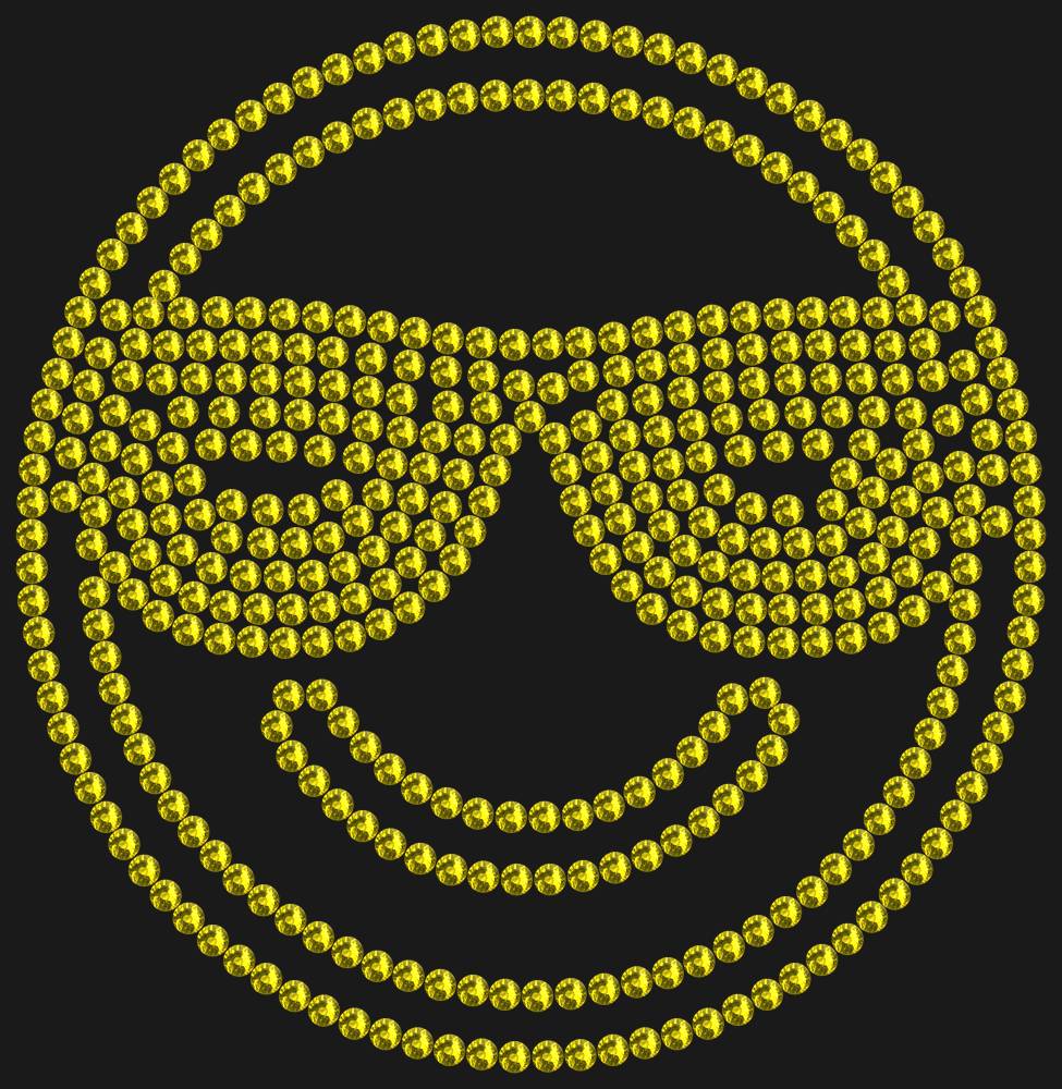Трафарет Smiling face with sunglasses — RHT_SMILE3_SS16_OLIVE