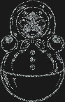 Трафарет «Неваляшка в латексе», сияющий 3630 стразами, приглашает прикоснуться к искре дерзости и игривости, что зажжет сердца.