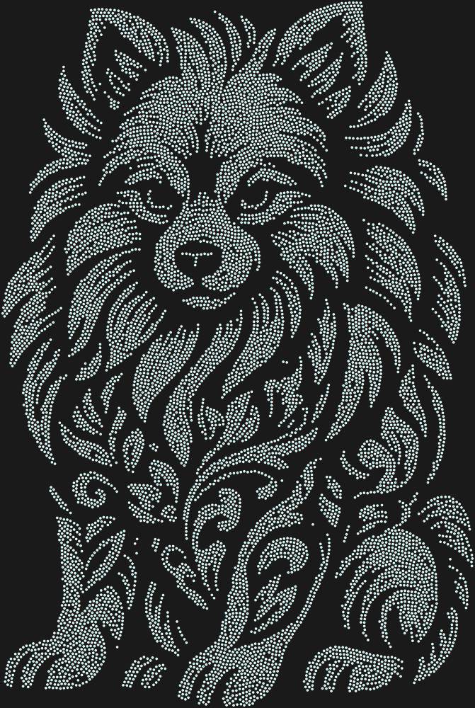 Трафарет Pomeranian Spitz — RHT_SPITZ1_SS6_CRYSTAL_AB_DMC