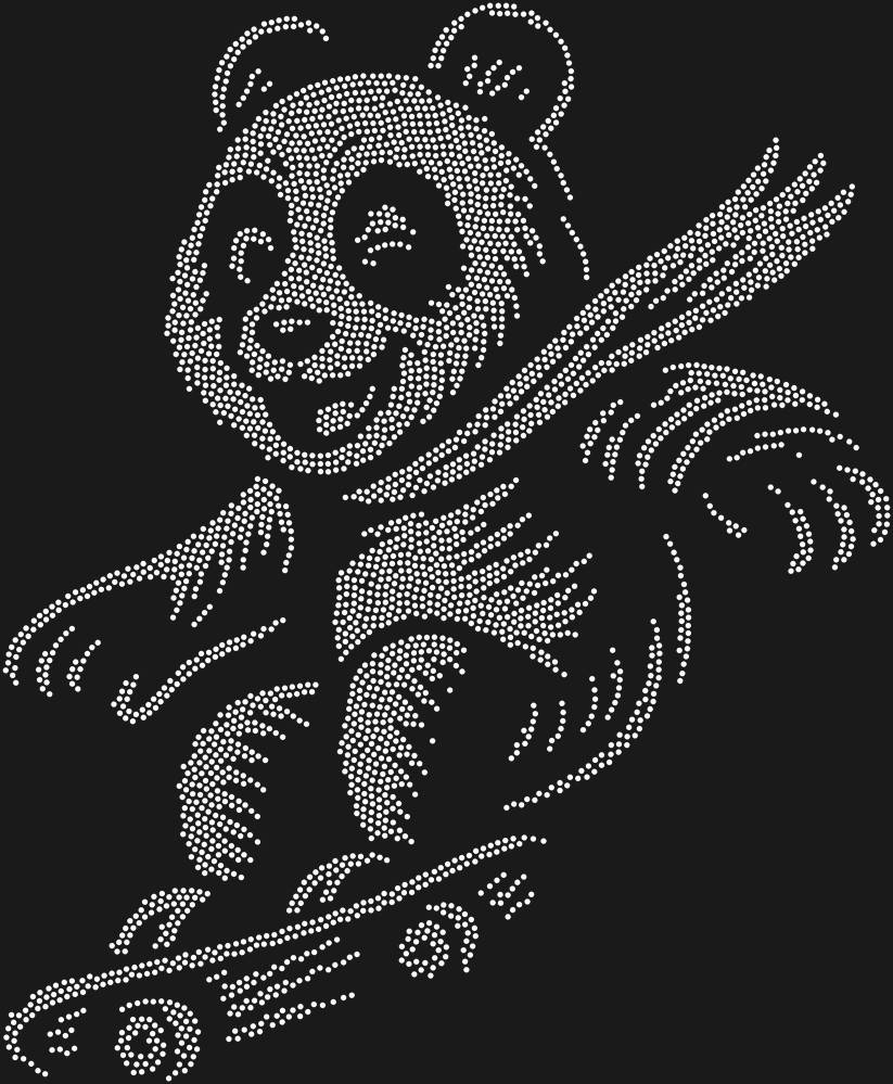 Трафарет Panda on a skateboard — RHT_PANDASKATE1_SS10_CRYSTAL_CLEAR