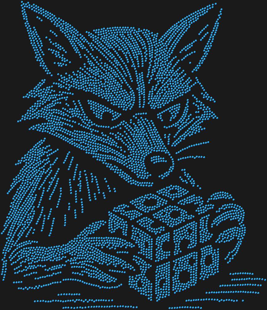 Трафарет A fox solving a Rubik's Cube — RHT_FOXCUBE1_SS10_SAPPHIRE