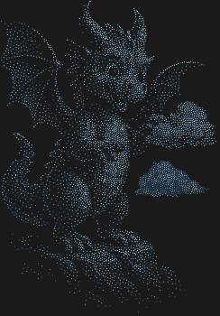 Трафарет из страз «Дракончик» с 4427 сияющими искрами, словно ожившая мечта, перенесет магию древних легенд в ваш мир, заставляя дракона парить среди облаков непередаваемым блеском.