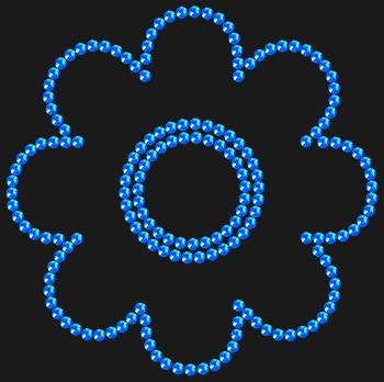 Rhinestone flower pattern. 179 rhinestones. The light silhouette of the flower fills the style with freshness and natural harmony, creating a sense of airiness and dreaminess.