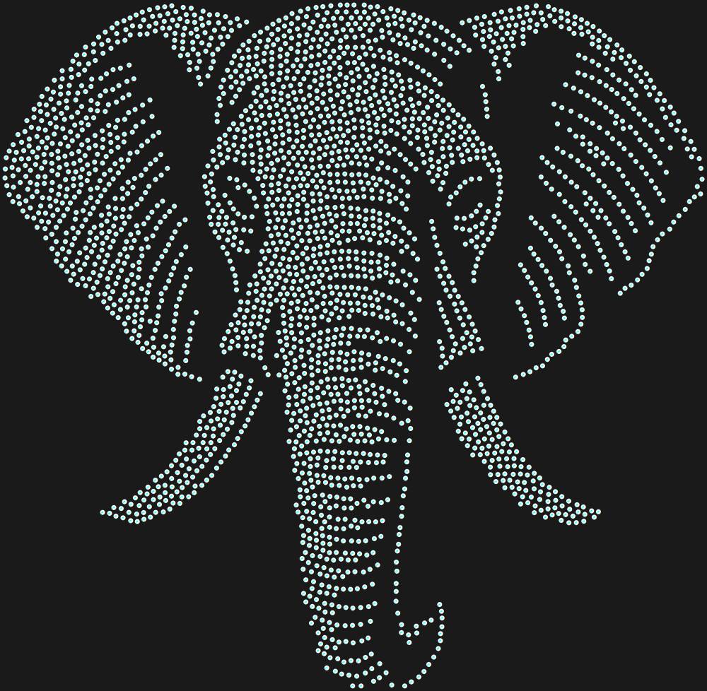 Трафарет Слон — RHT_ELEPHANT1_SS10_CRYSTAL_AB_DMC