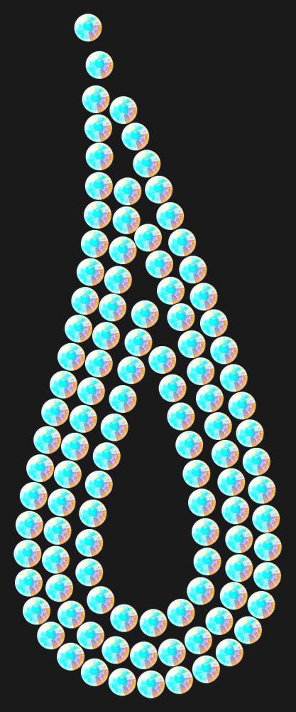 Трафарет Droplet with outline — RHT_TEAR3_SS16_CRYSTAL_AB_DMC