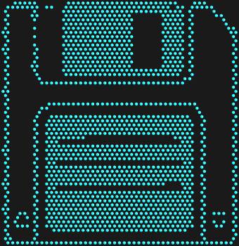 Rhinestone template "Floppy Disk". 1484 rhinestones. This image is like a flashback to the past, where every save to a floppy disk was a special moment and a real achievement.