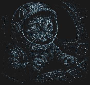 Рисунок из страз «Кот в кабине космического корабля» из 7040 сияющих граней перенесет вас в галактику фантазий, где пушистый капитан уверенно бороздит просторы Вселенной.