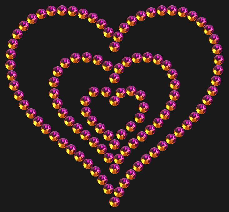 Трафарет Triple heart — RHT_HEART7_SS10_RAINBOW