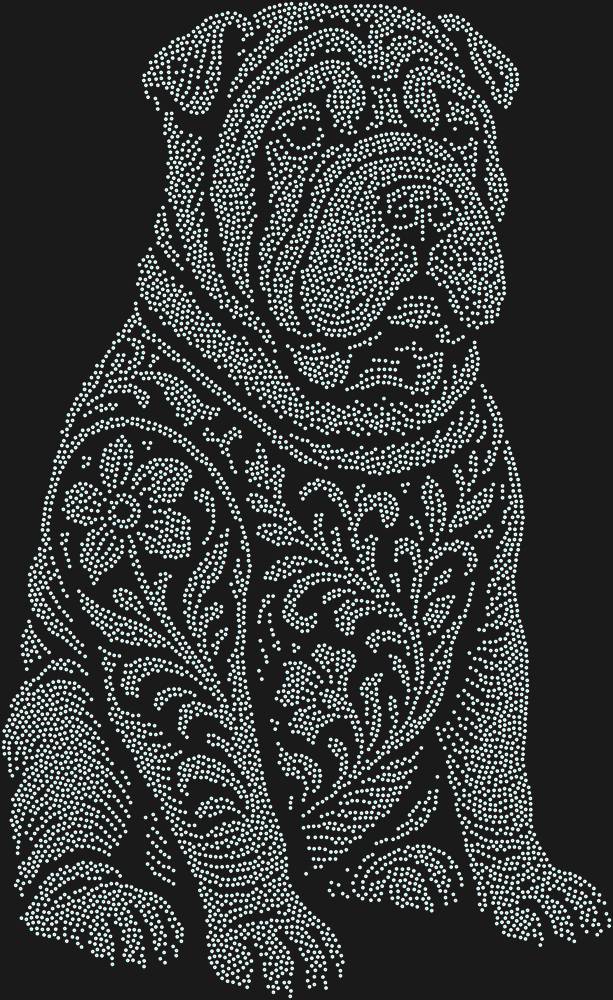 Трафарет Шарпей — RHT_DOG5_SS10_CRYSTAL_AB_DMC