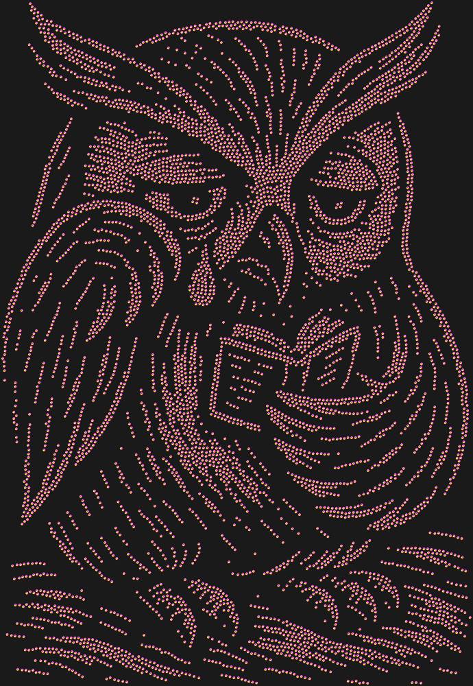 Трафарет Сова, читающая грустную книжечку — RHT_OWL3_SS20_RAINBOW
