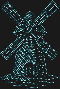 Rhinestone pattern "Windmill". 1094 rhinestones. A cozy symbol of unhurried travels and eternal connection to the earth — this design breathes simplicity and dreaminess.
