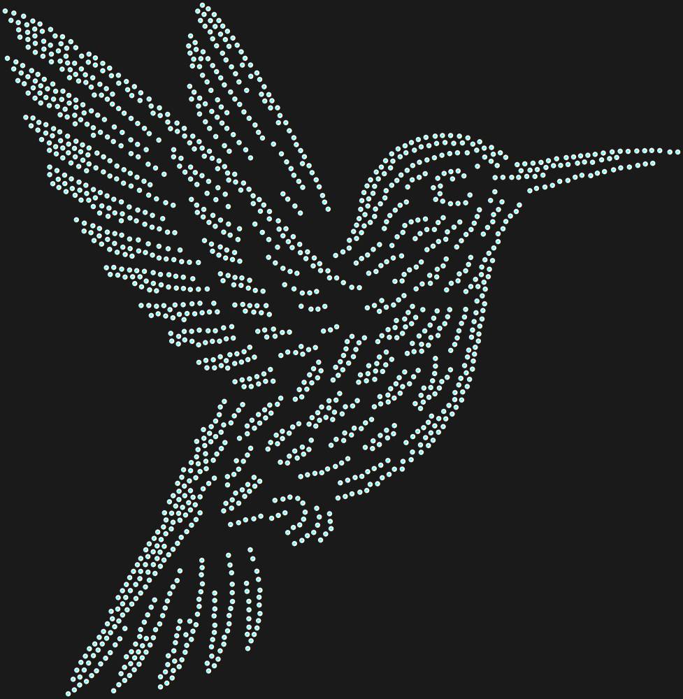 Трафарет Колибри — RHT_HUMMINGBIRD3_SS12_CRYSTAL_AB_DMC