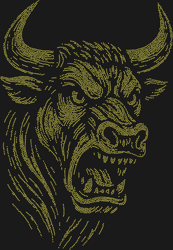Трафарет Разъяренный бык (большое разрешение) — RHT_BULL3_SS10_TOPAZ