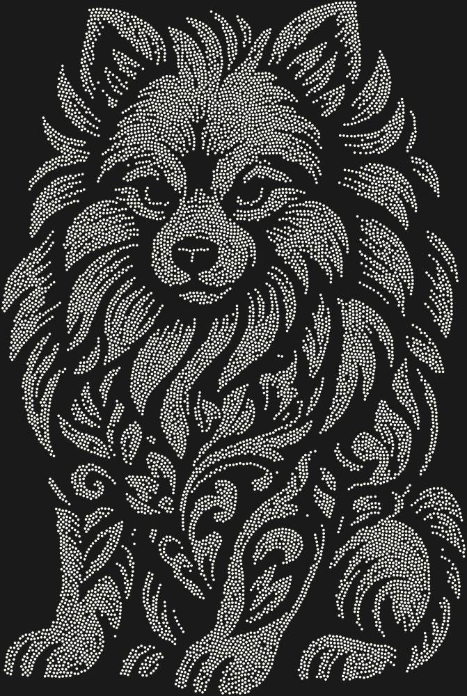 Трафарет Pomeranian Spitz — RHT_SPITZ1_SS5_CRYSTAL_AB