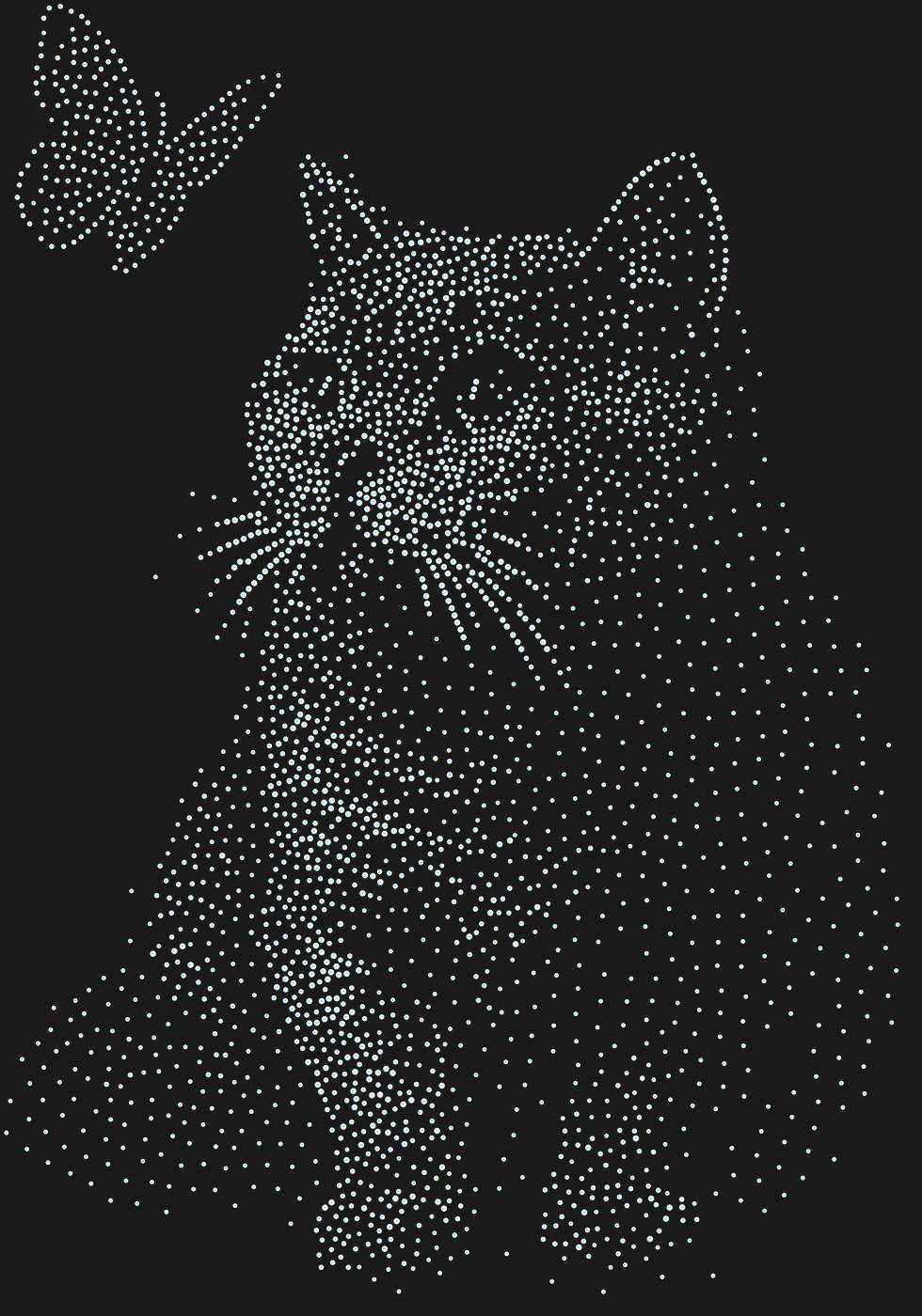 Трафарет Британская кошка и бабочка (для футболки) — BRITISHCATBUTTERFLY1