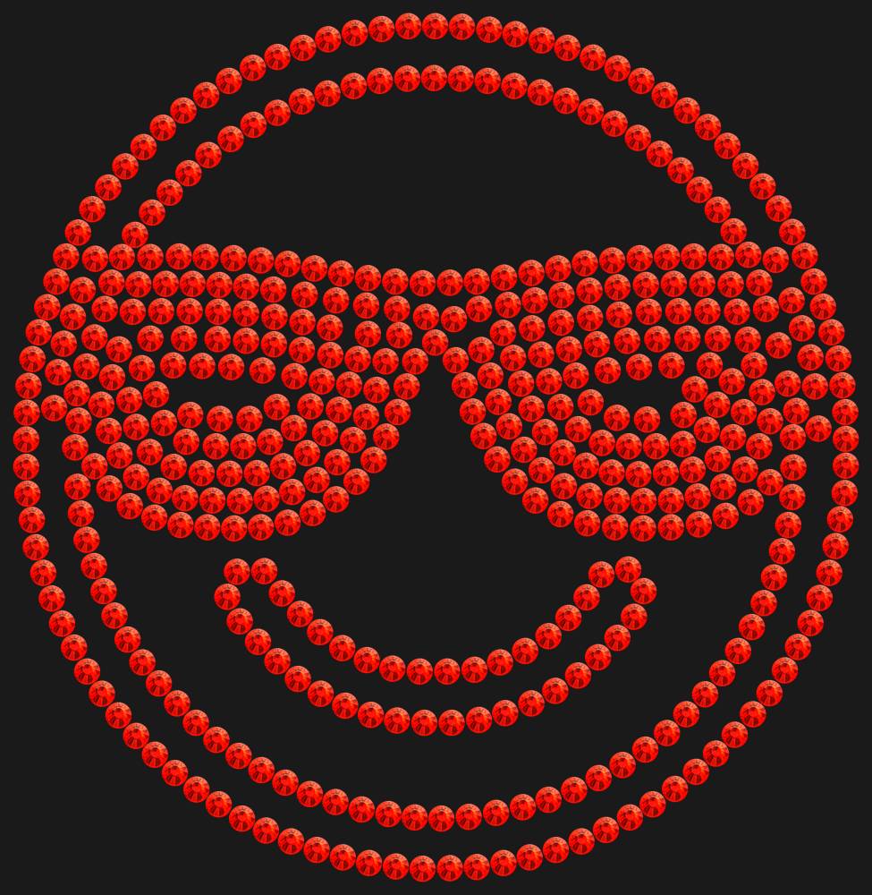 Трафарет Smiling face with sunglasses — RHT_SMILE3_SS16_LT_SIAM