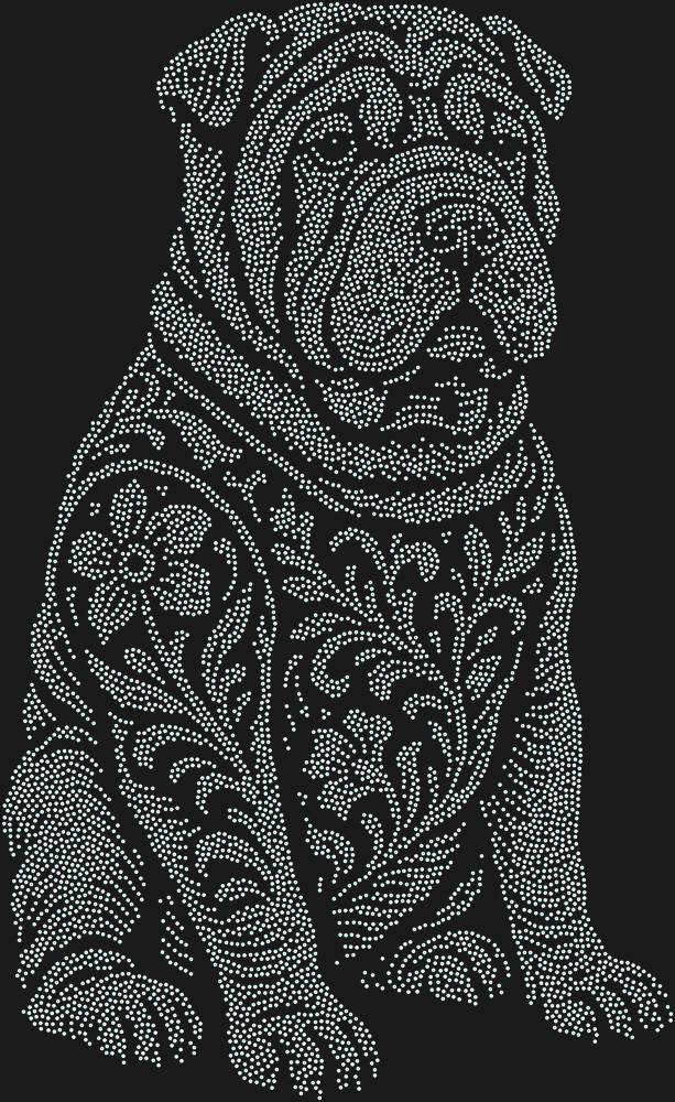 Трафарет Шарпей — RHT_DOG5_SS6_CRYSTAL_AB_DMC