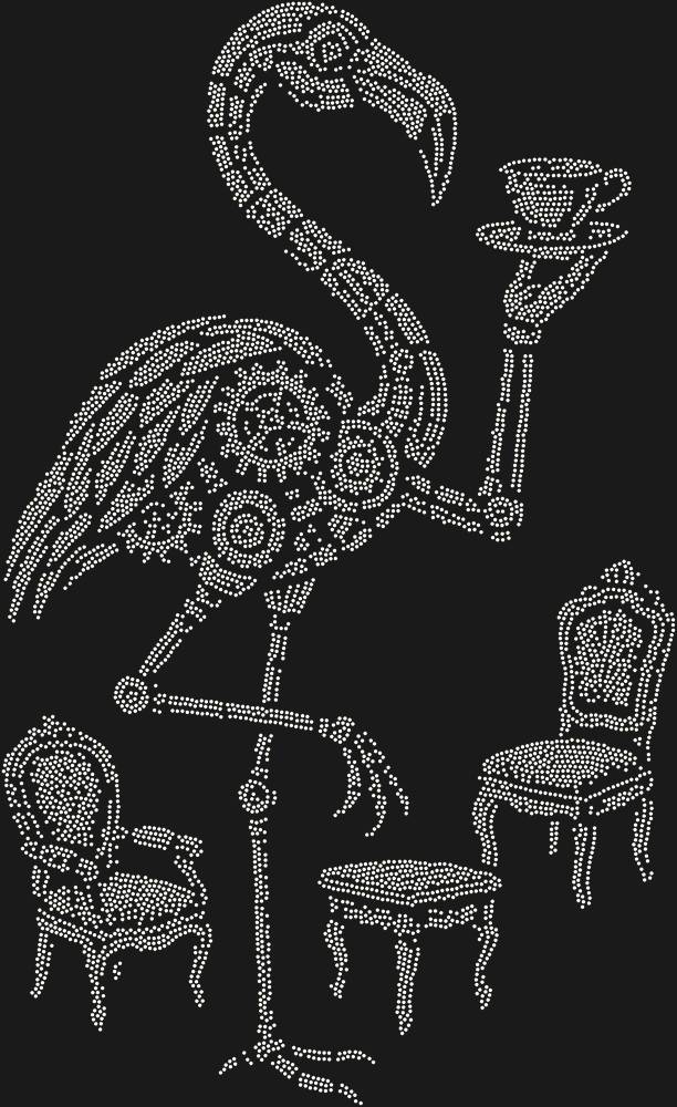 Трафарет Чаепитие механического фламинго — RHT_FLAMINGO2_SS12_CRYSTAL_AB