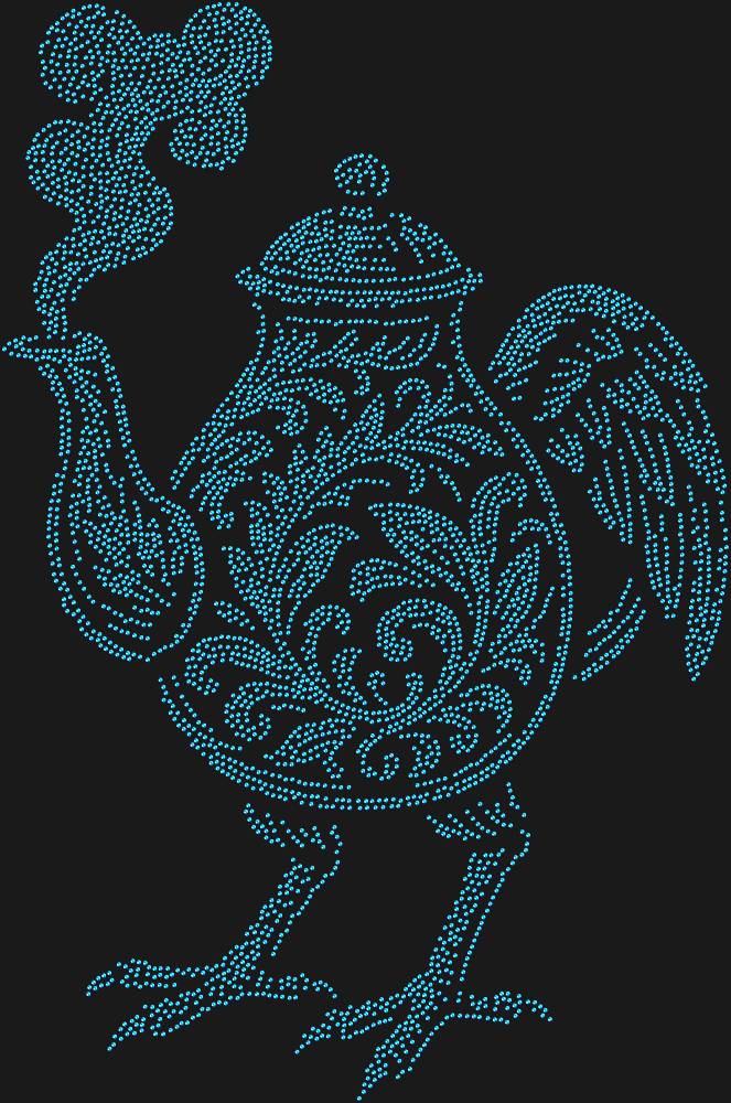 Трафарет Чайник на курьих ножках — RHT_CHICKENTEA1_SS16_SAPPHIRE