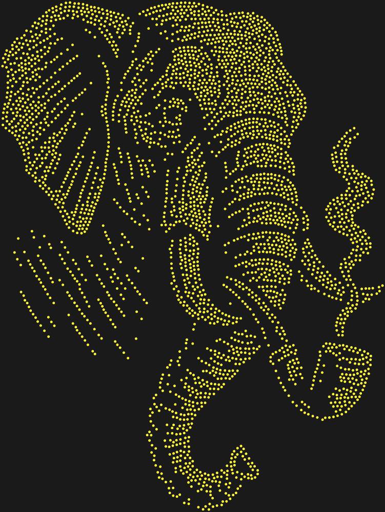 Трафарет Слон с трубкой — RHT_ELEPHANT2_SS10_TOPAZ