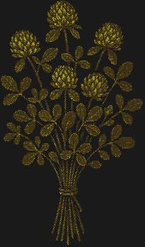 Букетик клевера, усыпанный 8514 стразами, расцветает искрящимся символом удачи, даря прикосновение весенней свежести и волшебного сияния.