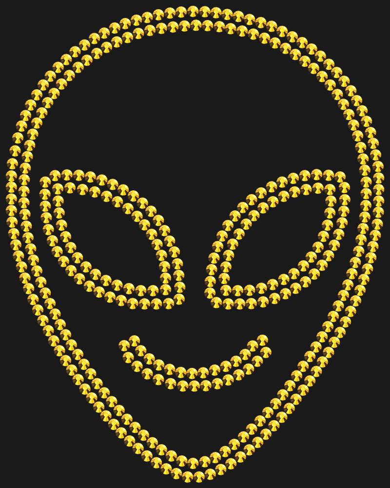 Трафарет Cute alien — RHT_UFO2_SS10_GOLD