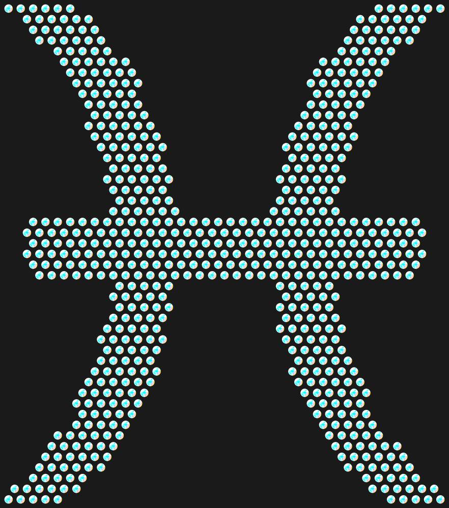 Трафарет Pisces zodiac sign — RHT_ZODIACPISCES1_SS20_CRYSTAL_AB_DMC