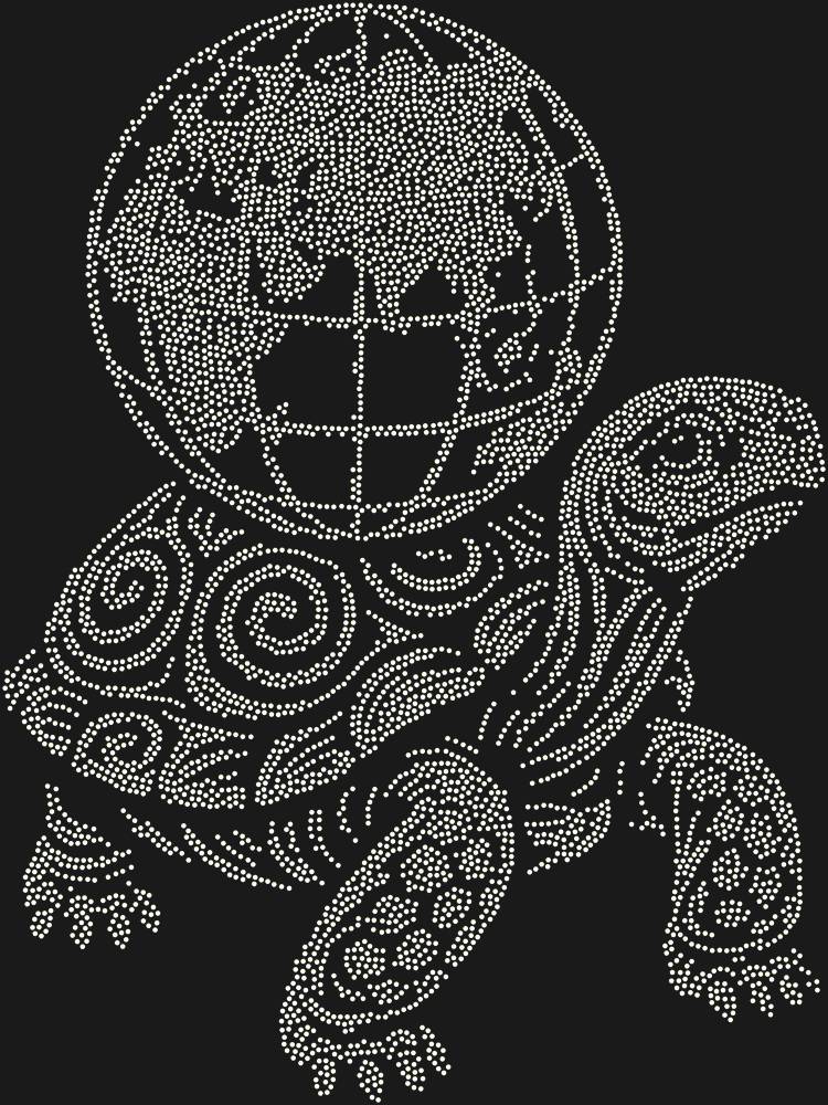 Трафарет Черепаха, держащая земной шар — RHT_TURTLE3_SS20_CRYSTAL_AB