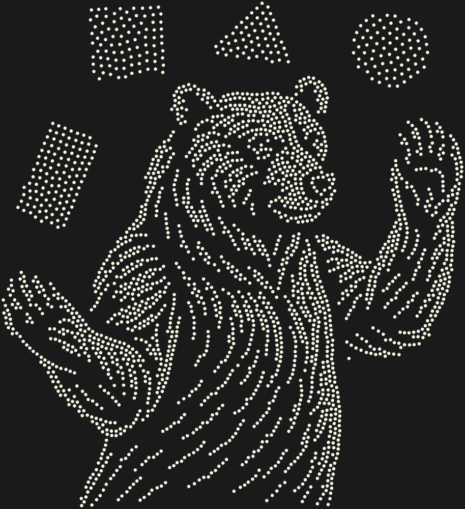 Трафарет Жонглирующий медведь — RHT_BEAR3_SS12_CRYSTAL_AB