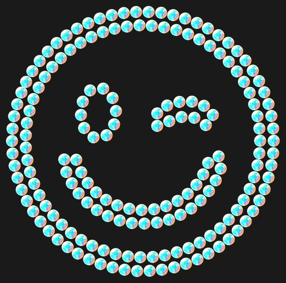 Трафарет Winking emoji — RHT_SMILE2_SS16_CRYSTAL_AB_DMC