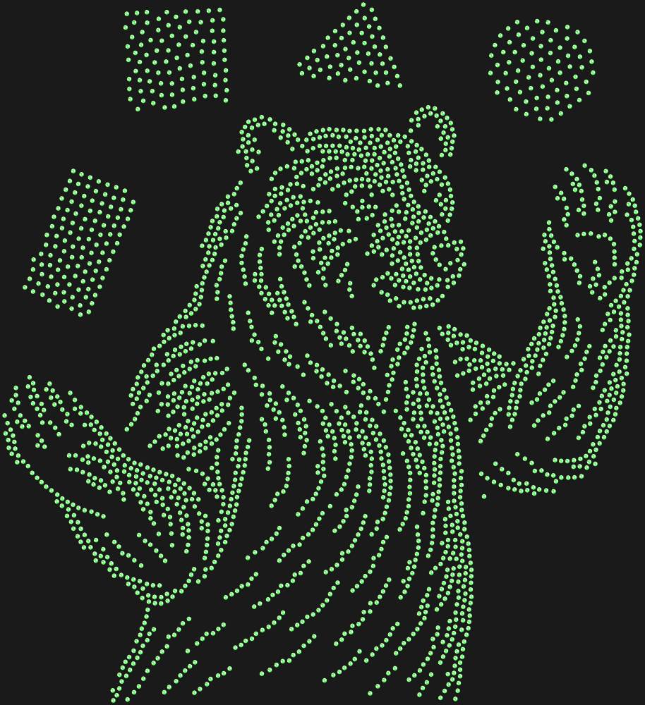 Трафарет Жонглирующий медведь — RHT_BEAR3_SS10_LT_PERIDOT