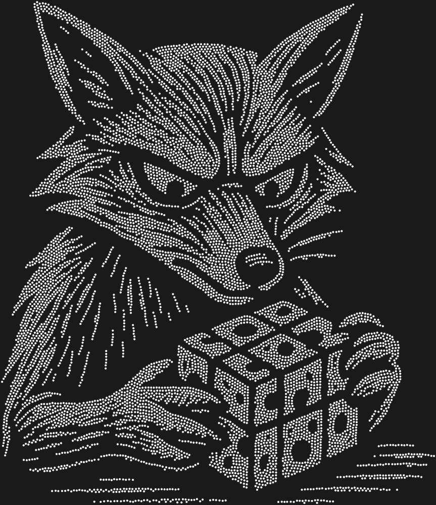 Трафарет A fox solving a Rubik's Cube (high resolution) — RHT_FOXCUBE2_SS10_CRYSTAL_CLEAR