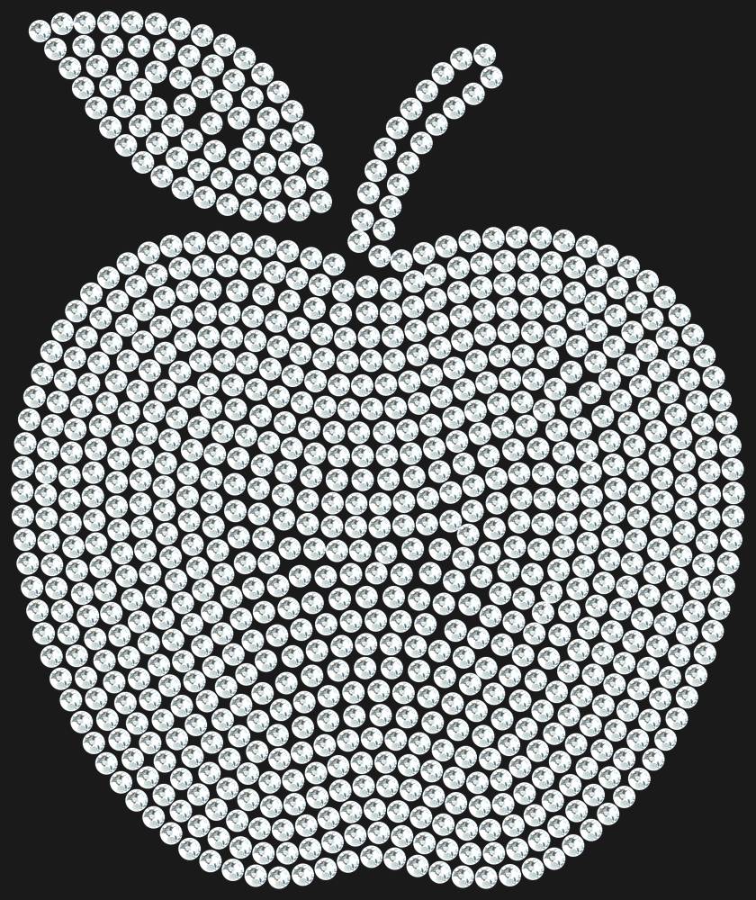 Трафарет Apple with a leaf (solid color) — RHT_APPLE1_SS16_CRYSTAL_CLEAR