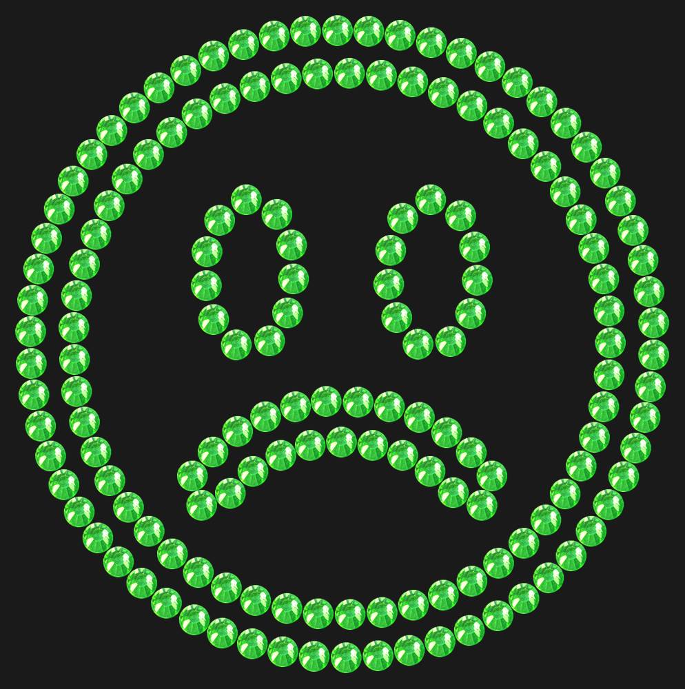 Трафарет Sad emoji — RHT_SMILE6_SS16_LT_PERIDOT