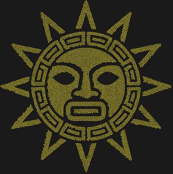 Рисунок из страз Маска Солнце ацтеков, искрящийся 6522 гранями, перенесет вас в мир древних легенд, где каждый луч — обещание сияния и силы.