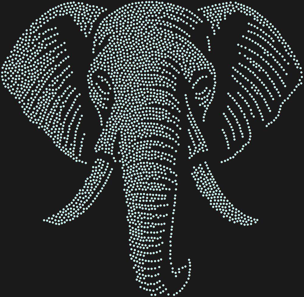 Трафарет Слон — RHT_ELEPHANT1_SS12_CRYSTAL_AB_DMC